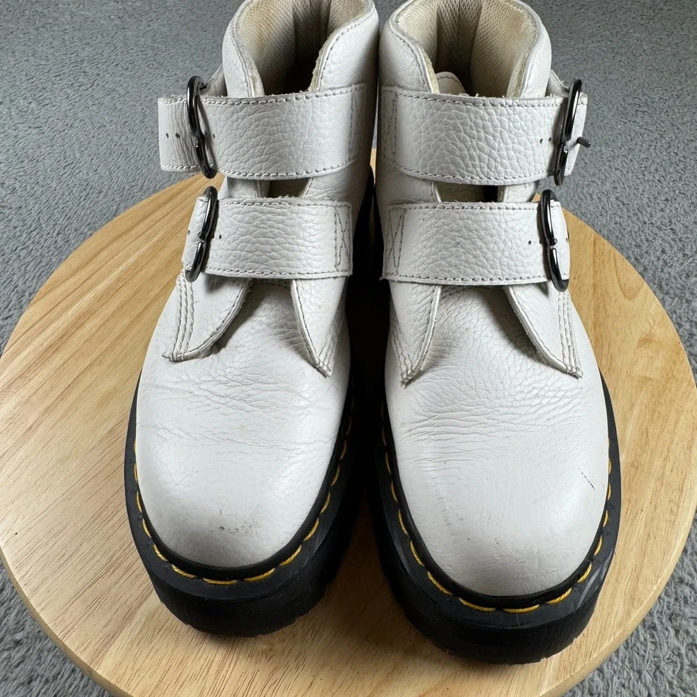 Dr. Martens White Platform Shoes - Picture 2 of 9